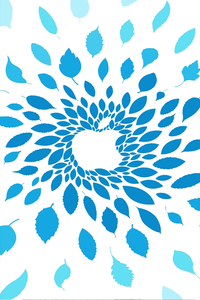 iPod Wallpaper - Apple Blue Leaf
